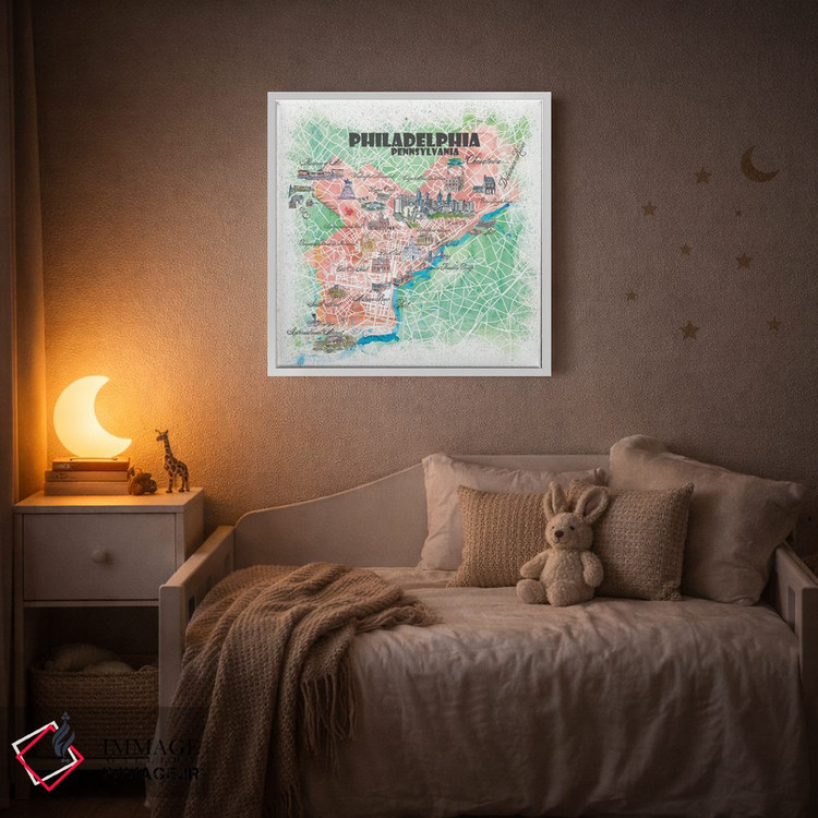 تابلو دکوراتیو فیلادلفیا پنسیلوانیا آمریکا - نقشه تصویری اثر مارکوس و مارتینا بلیشنر - D2W