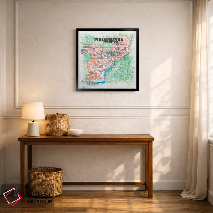 تابلو دکوراتیو فیلادلفیا پنسیلوانیا آمریکا - نقشه تصویری اثر مارکوس و مارتینا بلیشنر - D6B