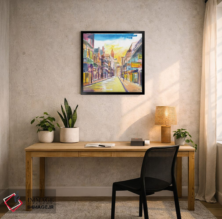 تابلو دکوراتیو نمای خیابان بوربن نیواورلئان در طلوع آفتاب اثر مارکوس و مارتینا بلیشنر - D6B