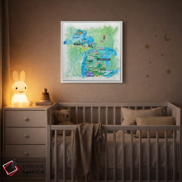 تابلو دکوراتیو پوستر سفر مصور ایالات متحده، میشیگان اثر مارکوس و مارتینا بلیشنر - D3W