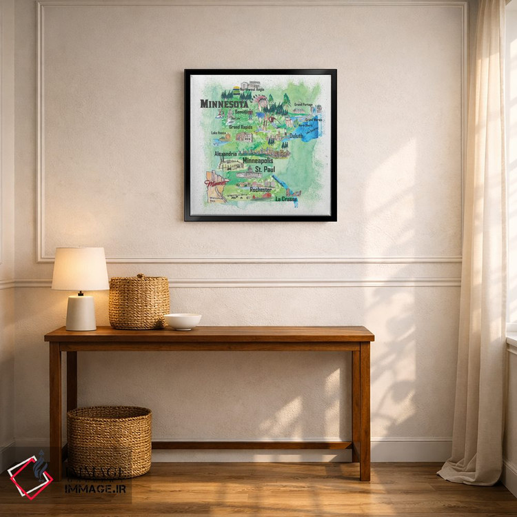 تابلو دکوراتیو پوستر سفر مصور ایالات متحده، مینه سوتا اثر مارکوس و مارتینا بلیشنر - D6B