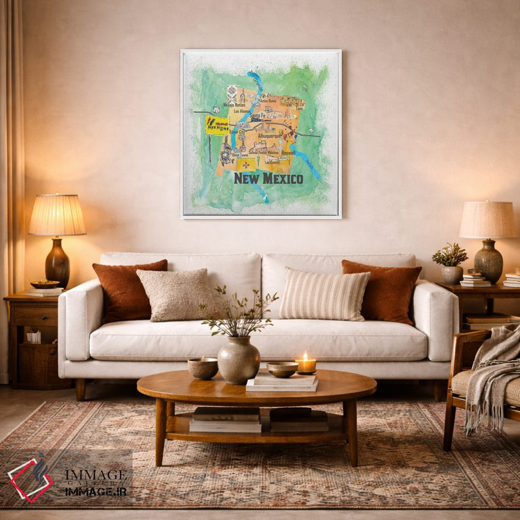 تابلو دکوراتیو پوستر سفر مصور ایالات متحده، نیومکزیکو اثر مارکوس و مارتینا بلیشنر - D3W