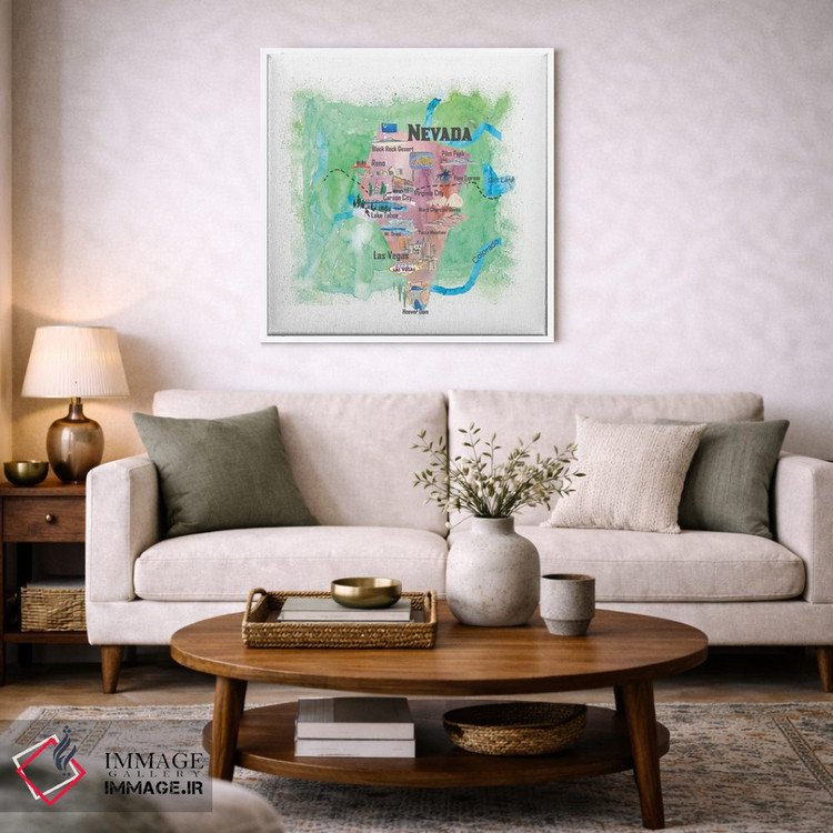 تابلو دکوراتیو پوستر سفر مصور ایالات متحده، نوادا اثر مارکوس و مارتینا بلیشنر - D3W