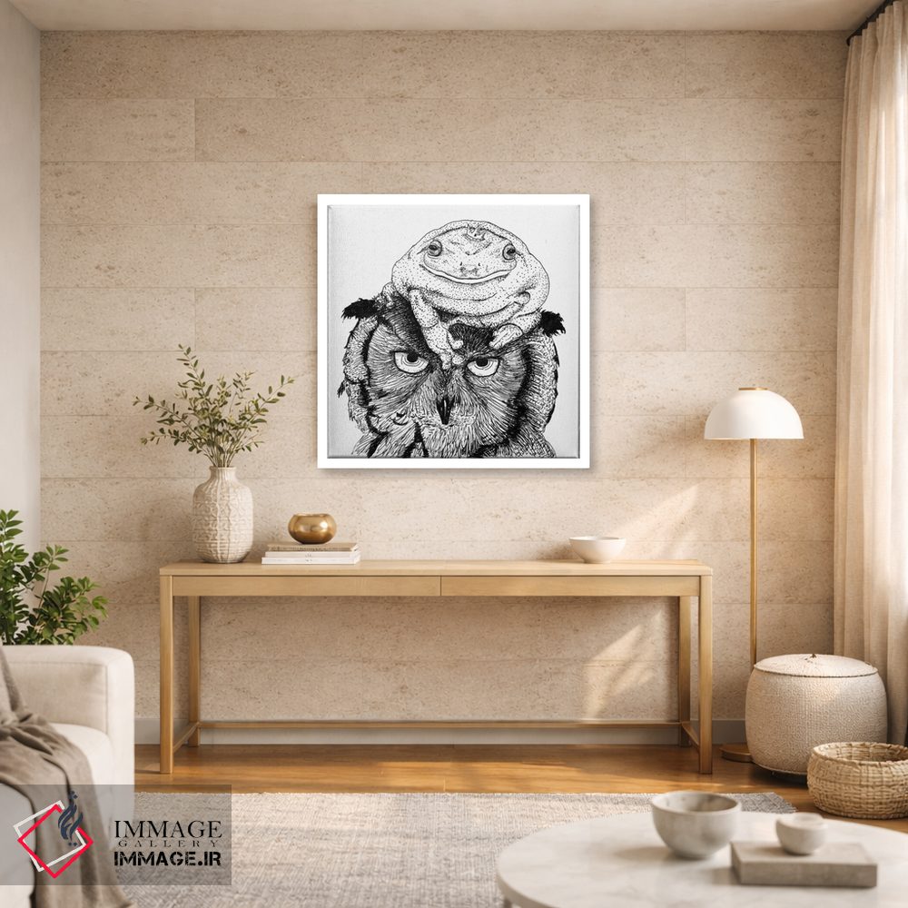 تابلو دکوراتیو جغد بدخلق اثر میستر مرلین - D2W