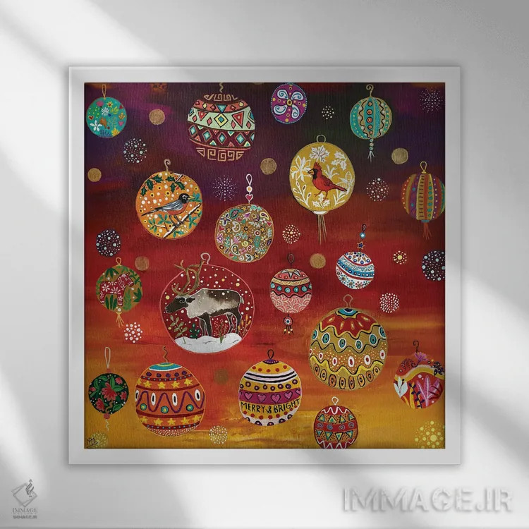 تابلو دکوراتیو روح کریسمس اثر ماگالی مودوکس - نمای قابدار سفید