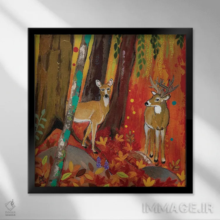 تابلو دکوراتیو "هم روح ها" اثر ماگالی مودوکس - نمای قابدار مشکی