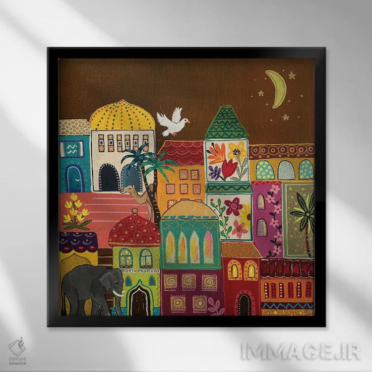 تابلو دکوراتیو "اولین از هزار و یک شب" اثر ماگالی مودوکس - نمای قابدار مشکی