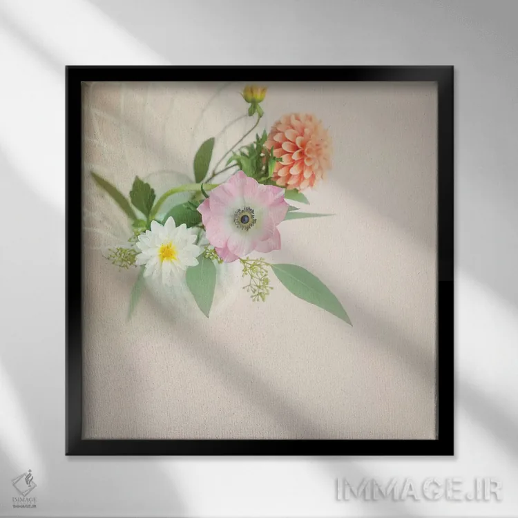 تابلو دکوراتیو "دسته گل" اثر مندی لین - نمای قابدار مشکی