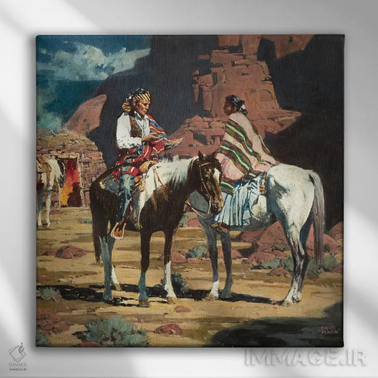 تابلو دکوراتیو "شبی در زرگران" اثر دیوید من - نمای روبهرو روی دیوار