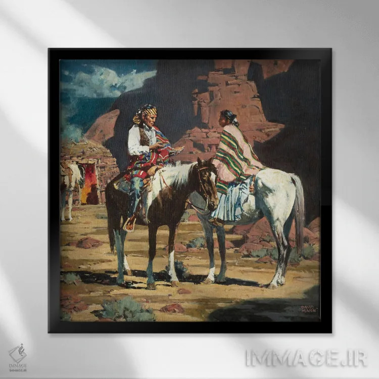 تابلو دکوراتیو "شبی در زرگران" اثر دیوید من - نمای قابدار مشکی