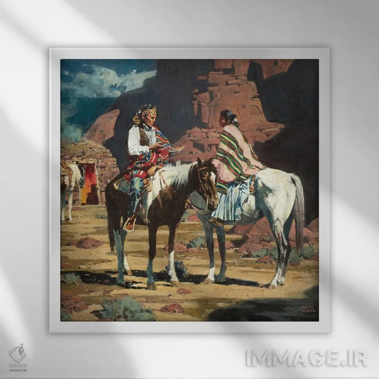 تابلو دکوراتیو "شبی در زرگران" اثر دیوید من - نمای قابدار سفید