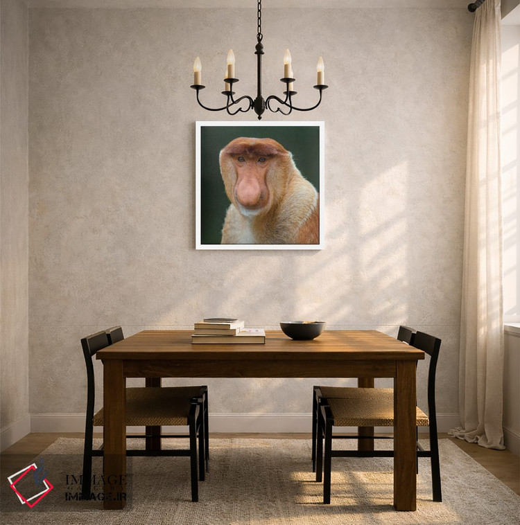 تابلو دکوراتیو پرتره میمون پوزه دراز نر بورنئو اثر موگنس تروله - D3W