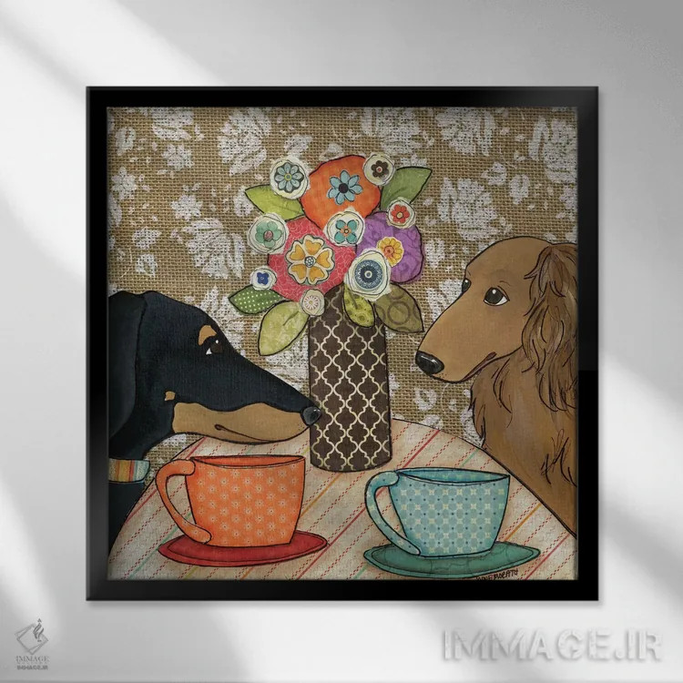 تابلو دکوراتیو چای اثر جیمی موراث - نمای قابدار مشکی