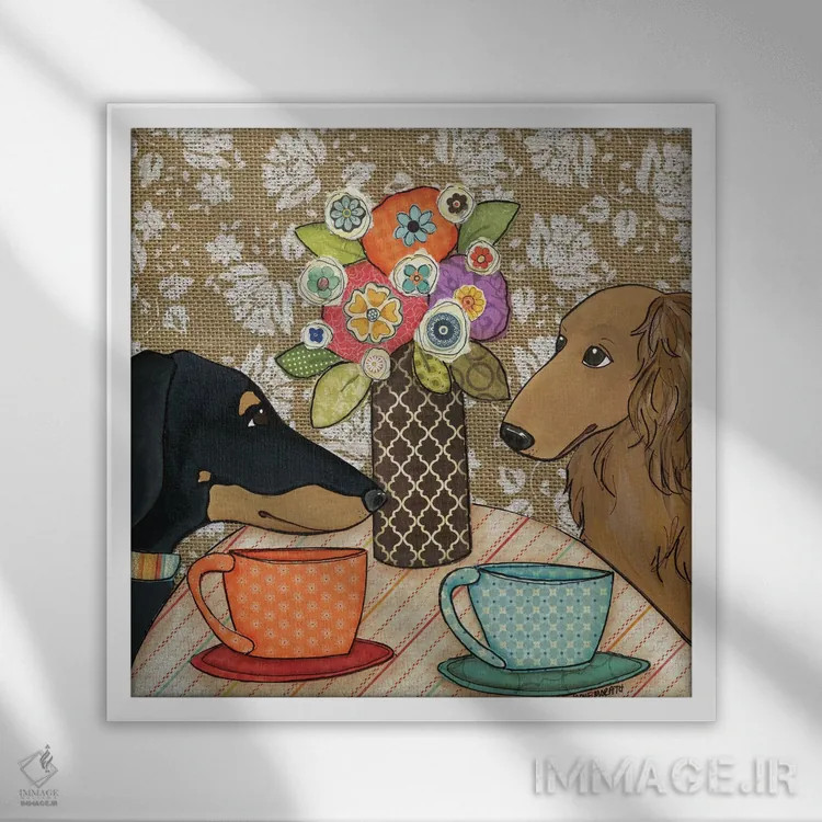 تابلو دکوراتیو چای اثر جیمی موراث - نمای قابدار سفید