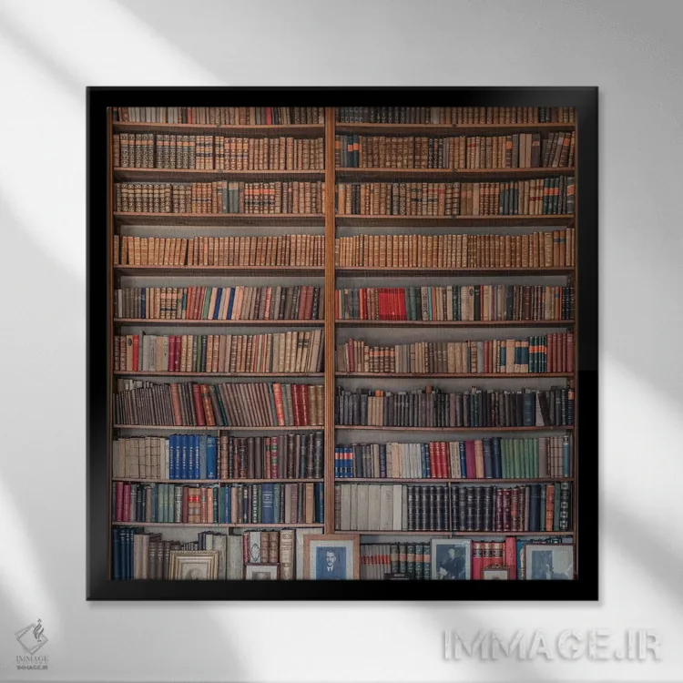 تابلو مدرن کتابخانه من اثر میرسلاو - نمای قابدار مشکی