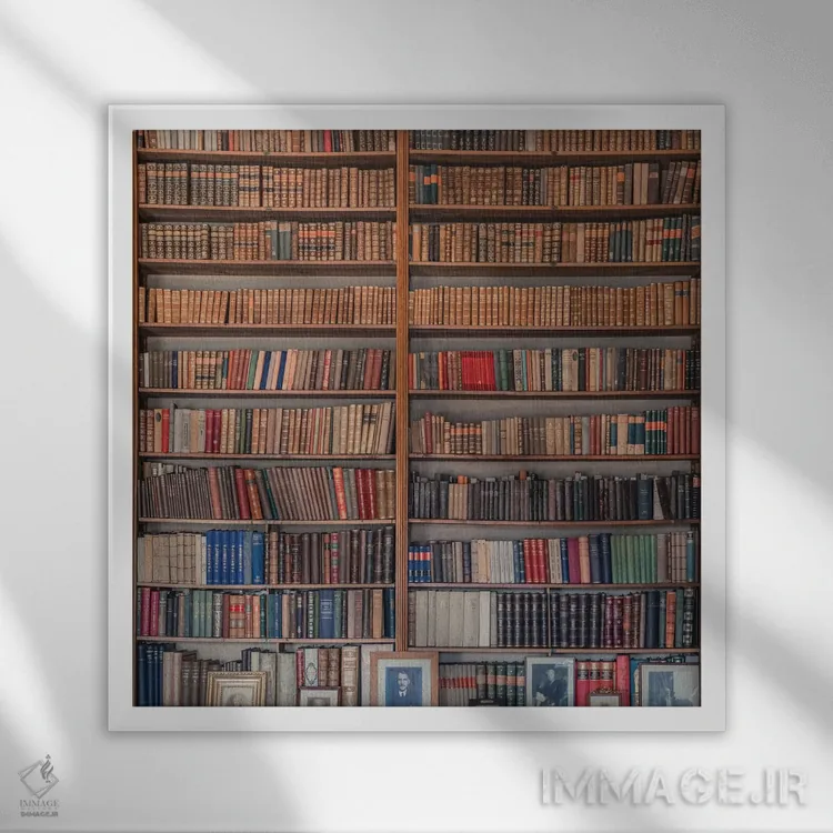 تابلو مدرن کتابخانه من اثر میرسلاو - نمای قابدار سفید