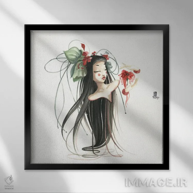 تابلو دکوراتیو هوایی ۱ اثر میستگری - نمای قابدار مشکی