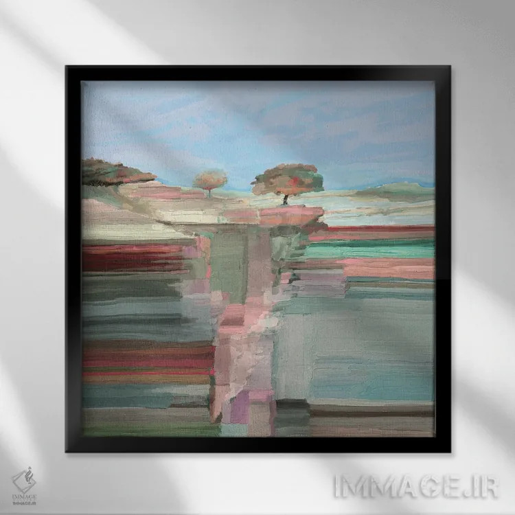 تابلو انتزاعی رویاپردازی بزرگ I اثر مایکل تین هارا - نمای قابدار مشکی