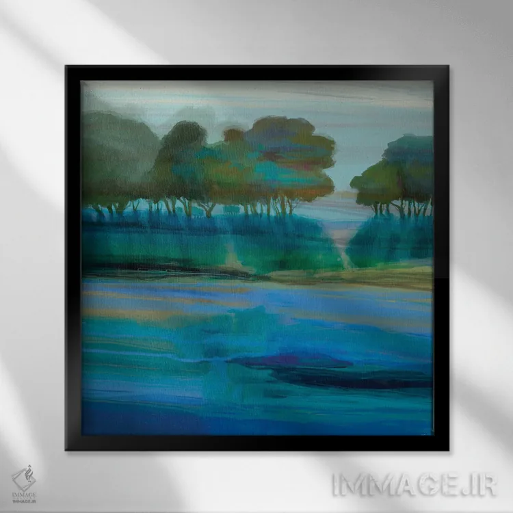 تابلو انتزاعی قله خط الراس II اثر مایکل تین هارا - نمای قابدار مشکی