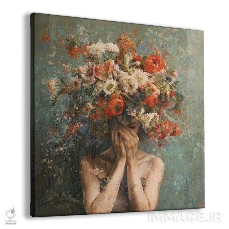 تابلو دکوراتیو چهره گل اثر مارتا وایلی - نمای پرسپکتیو محصول