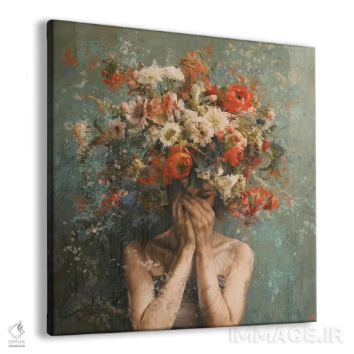 تابلو دکوراتیو چهره گل اثر مارتا وایلی - نمای پرسپکتیو محصول