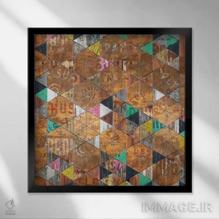 تابلو انتزاعی الگوی تابلو قدیمی اثر دیه گو تیریگال - نمای قابدار مشکی