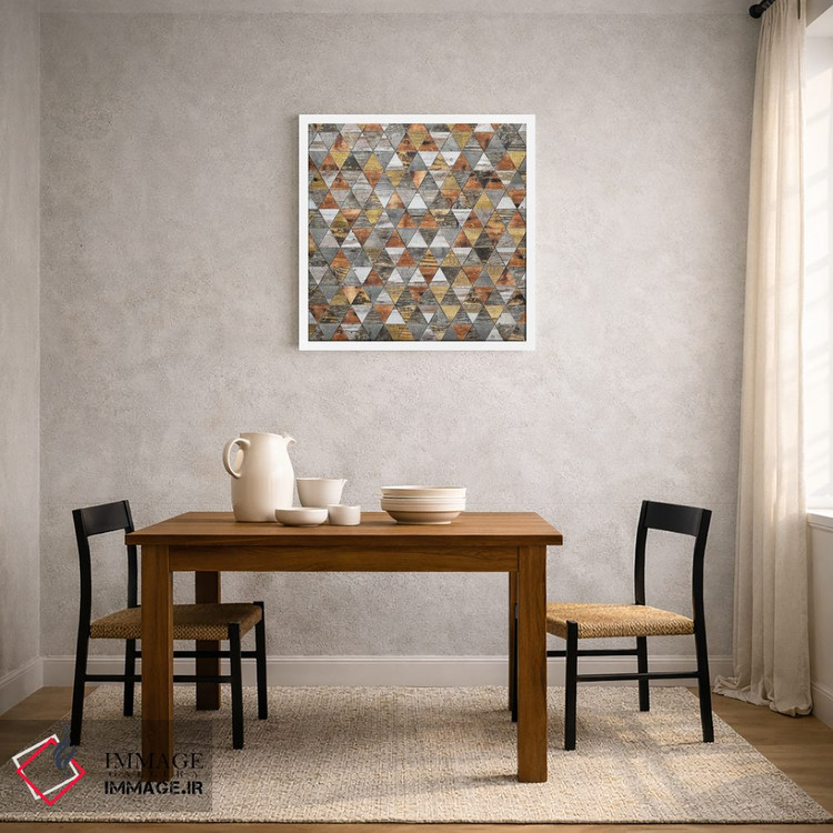 تابلو انتزاعی هندسه روستایی سه اثر دیه گو تیریگال - D2W