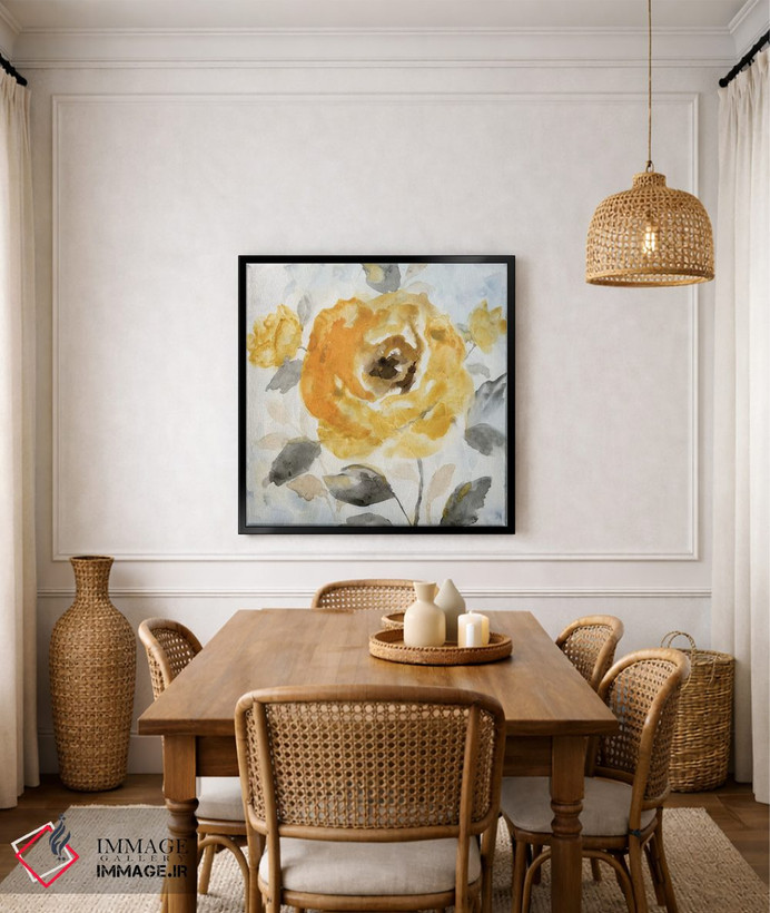 تابلو دکوراتیو رز عسلی ۲ اثر نان - D6B