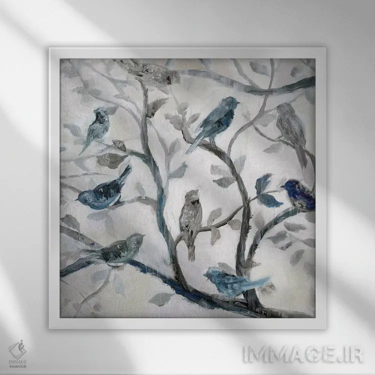 تابلو مدرن آواز صبحگاهی II اثر نان - نمای قابدار سفید