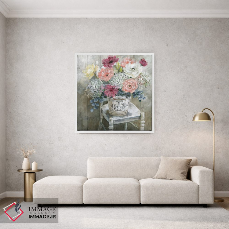 تابلو مدرن دسته گل کلبه دنج اثر نان - D1W