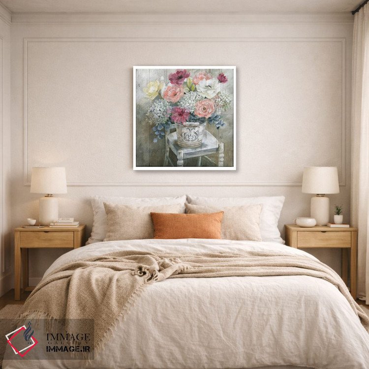 تابلو مدرن دسته گل کلبه دنج اثر نان - D5W