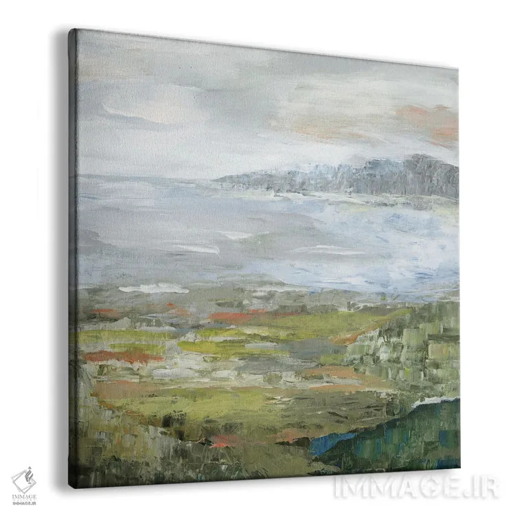 تابلو انتزاعی افق طرح دار اثر نان - نمای پرسپکتیو محصول