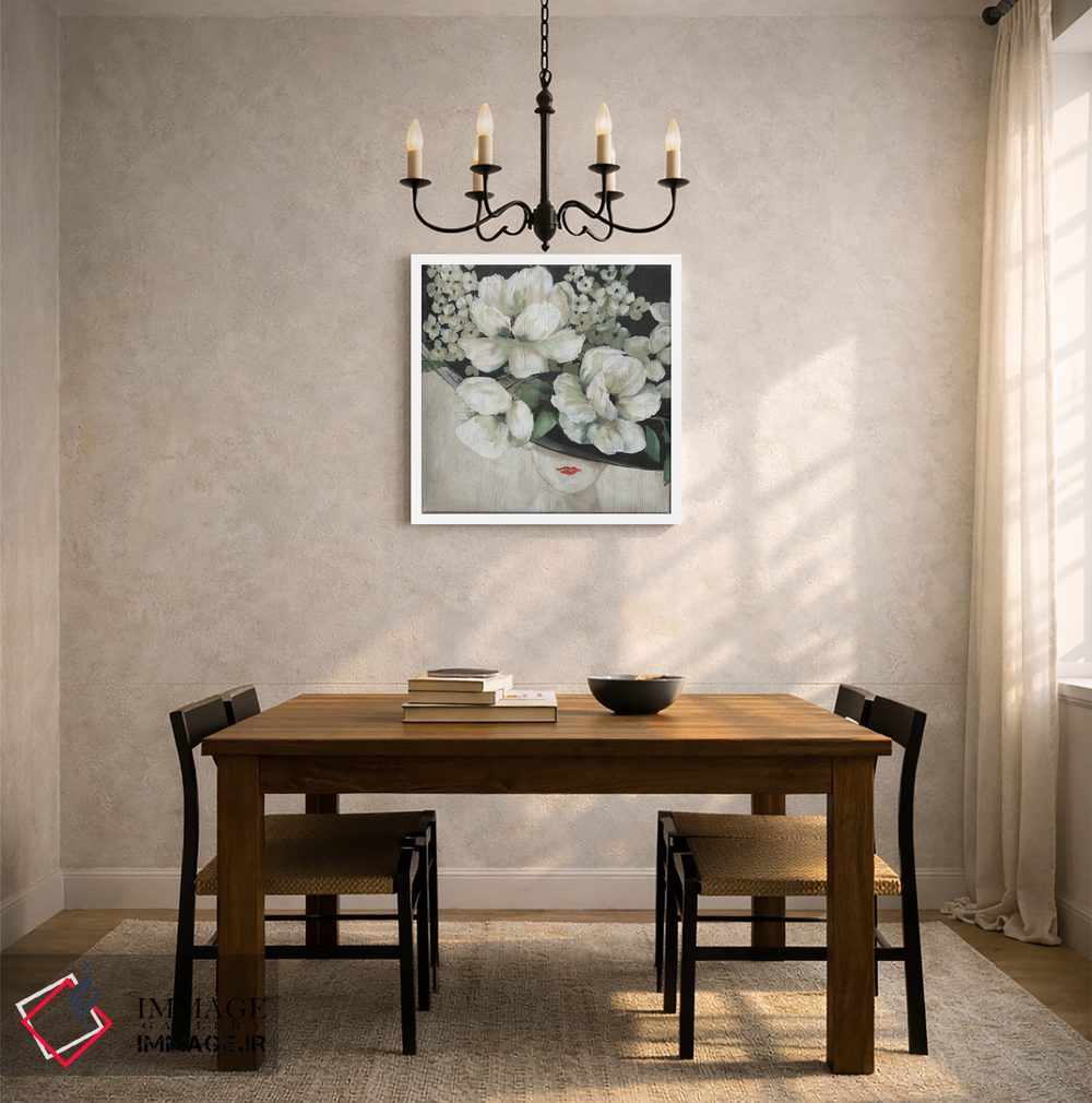 تابلو دکوراتیو کلاه فانتزی گل دار اثر نان - D5W