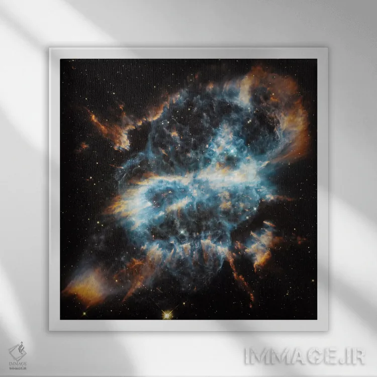 تابلو دکوراتیو تزئین سحابی سیاره ای، NGC 5189 اثر ناسا - نمای قابدار سفید