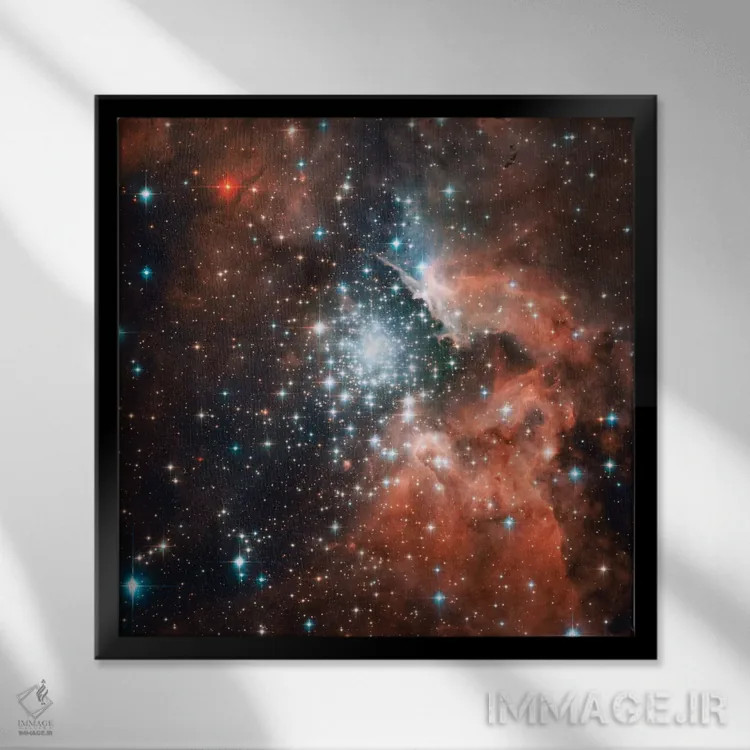 تابلو دکوراتیو NGC 3603 Nebula,خوشه ستاره ای جوان، سحابی NGC 3603 اثر ناسا - نمای قابدار مشکی