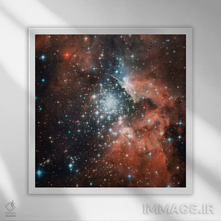 تابلو دکوراتیو NGC 3603 Nebula,خوشه ستاره ای جوان، سحابی NGC 3603 اثر ناسا - نمای قابدار سفید