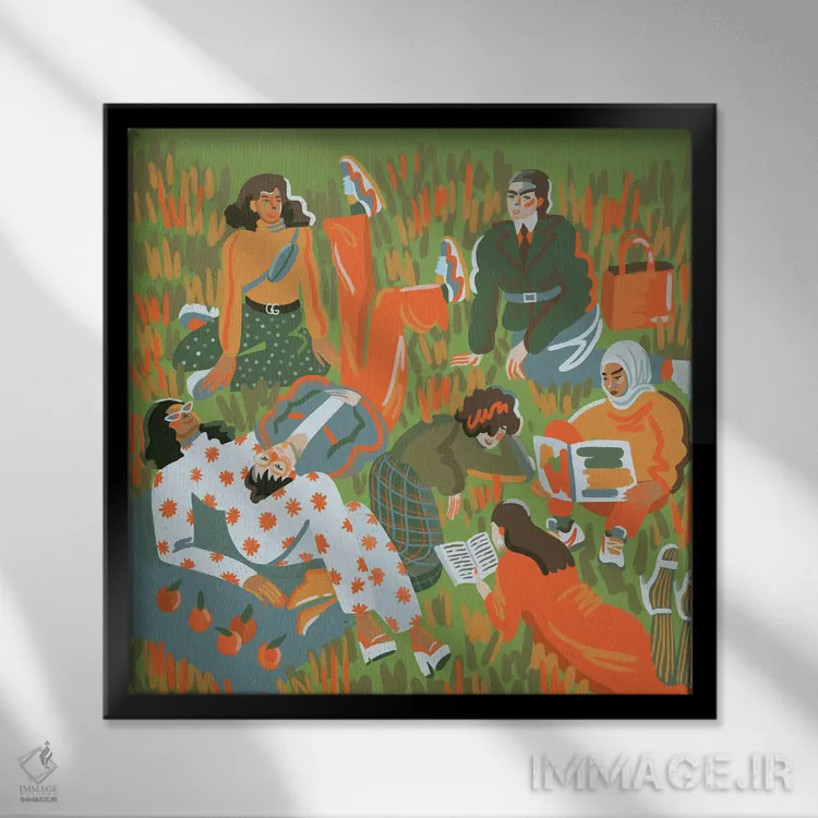 تابلو دکوراتیو پارک اثر نیژ بورخس - نمای قابدار مشکی
