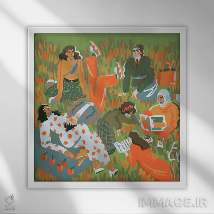تابلو دکوراتیو پارک اثر نیژ بورخس - نمای قابدار سفید
