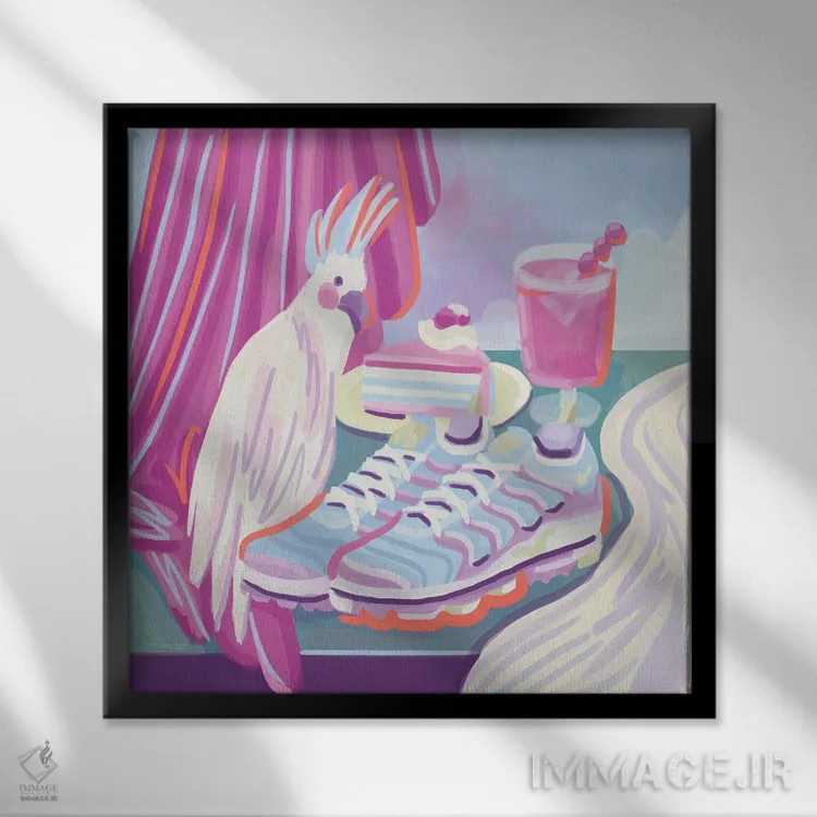 تابلو دکوراتیو طبیعت بی جان اثر نیژ بورخس - نمای قابدار مشکی