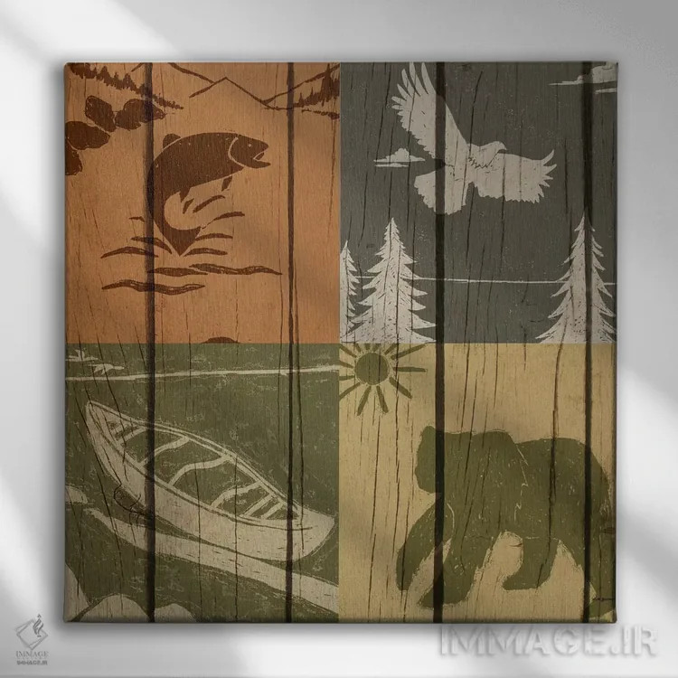 تابلو دکوراتیو مجموعه چهارگانه لاج یک اثر نیکلاس بیسکاردی - نمای روبهرو روی دیوار