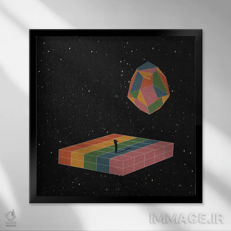 تابلو دکوراتیو شیء ناشناخته اثر نیبرا ویژوالز - نمای قابدار مشکی