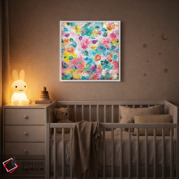 تابلو انتزاعی سطح آزمایشی رنگارنگ اثر نینولا دیزاین - D3W