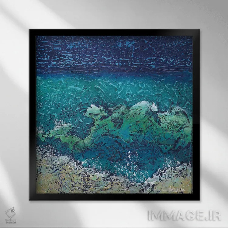 تابلو انتزاعی از کم عمق تا عمیق اثر نانسی اکلس - نمای قابدار مشکی