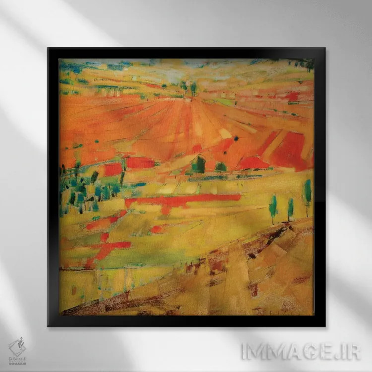 تابلو دکوراتیو تپه های وصله ای I اثر جنیفر گاردنر - نمای قابدار مشکی