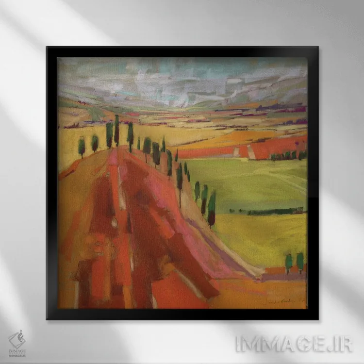 تابلو دکوراتیو رنگ توسکانی اثر جنیفر گاردنر - نمای قابدار مشکی