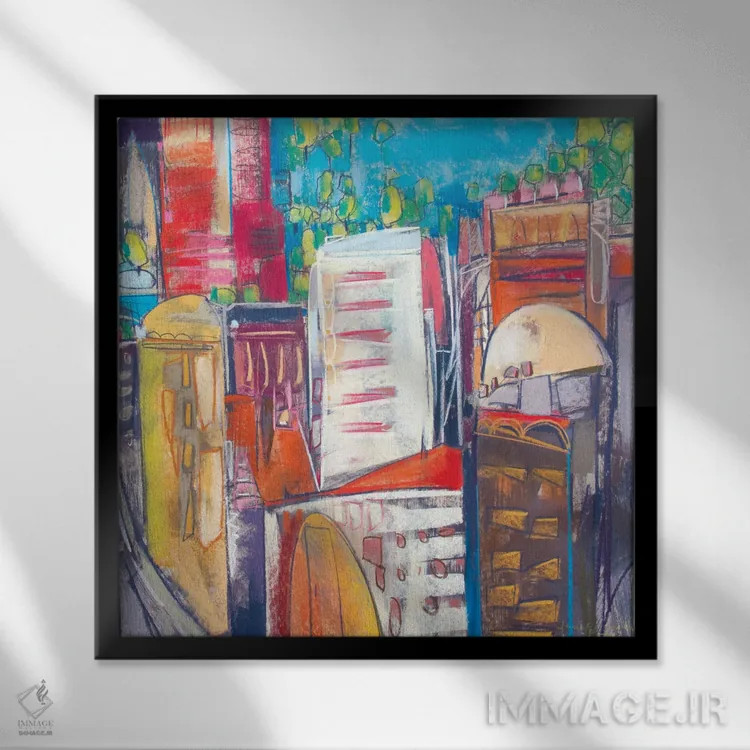 تابلو دکوراتیو شهر شماره ۱ اثر جنیفر گاردنر - نمای قابدار مشکی