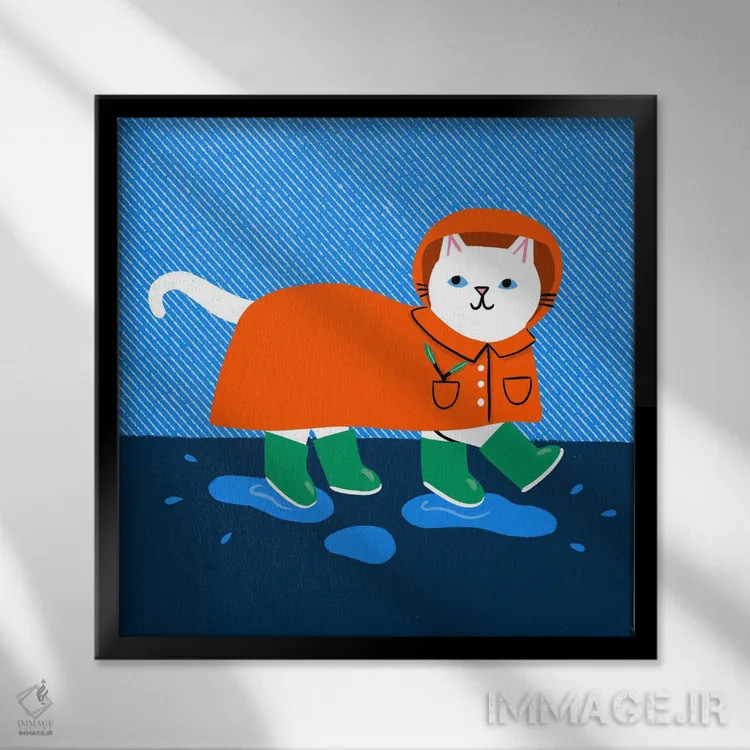 تابلو دکوراتیو روزهای بارانی اثر نت الیس - نمای قابدار مشکی