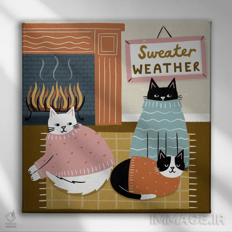 تابلو دکوراتیو هوای مناسب پلیور اثر نت الیس - نمای روبهرو روی دیوار