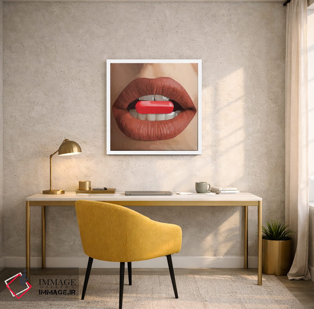 تابلو دکوراتیو قرص قرمز اثر نتش - D4W