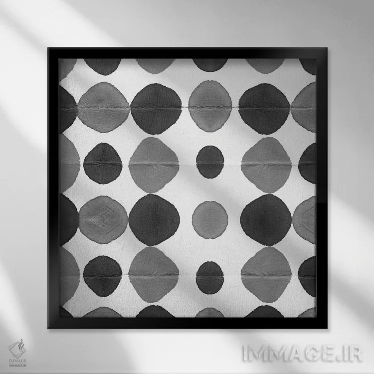 تابلو مینیمال واترمارک سیاه و سفید III اثر نانسی گرین - نمای قابدار مشکی